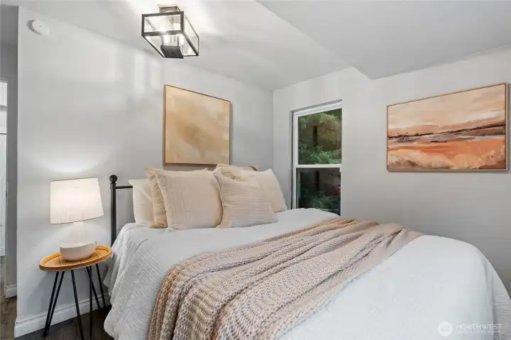 Bright and inviting downstairs bedroom.