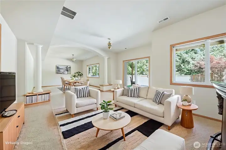 Lower Rec Room.  Virtually Staged