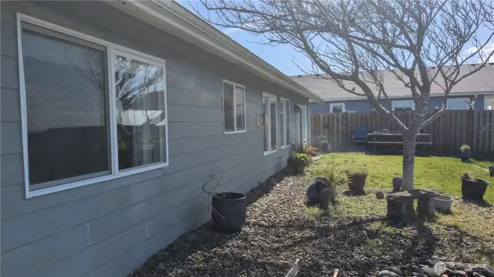 Beautiful backyard with views over the might Pacific ocean