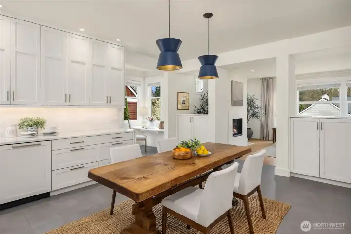 Heated Pental tile floors in the kitchen, entry and nook provide everyday comfort with cushioned underlayment beneath.