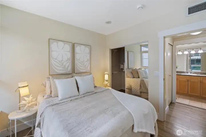 Walk-in closet in the bedroom