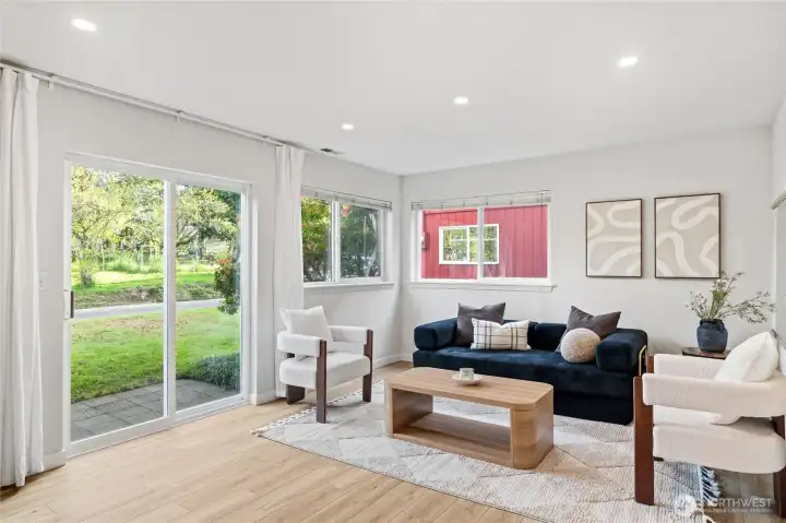 Downstairs with its own private entrance