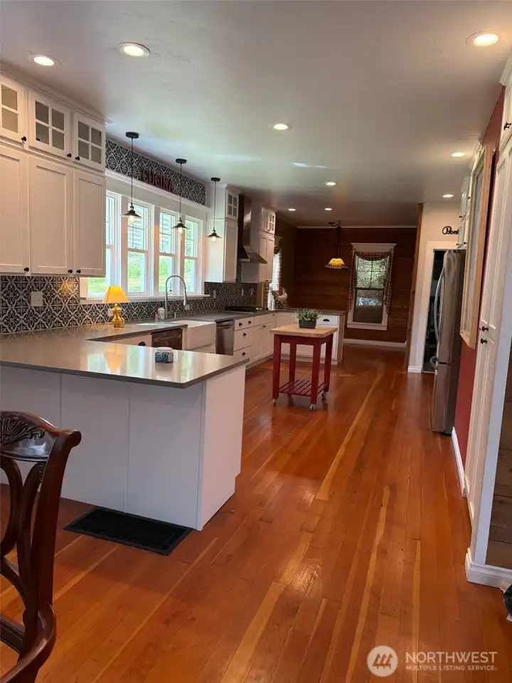 Kitchen has space galore! Perfect for that little chef!