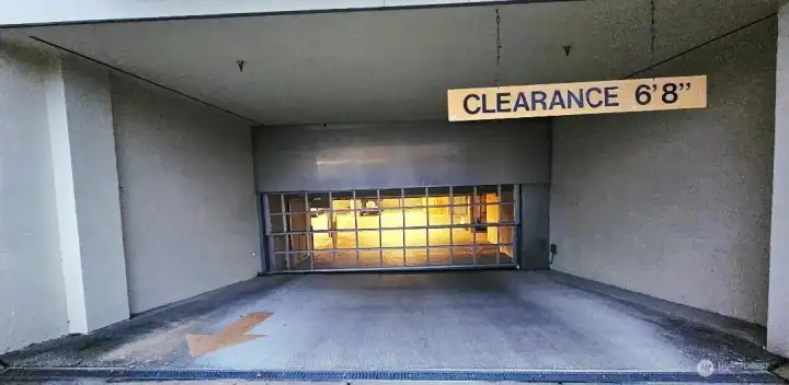 Easy entrance and exit from secure parking on 63rd.