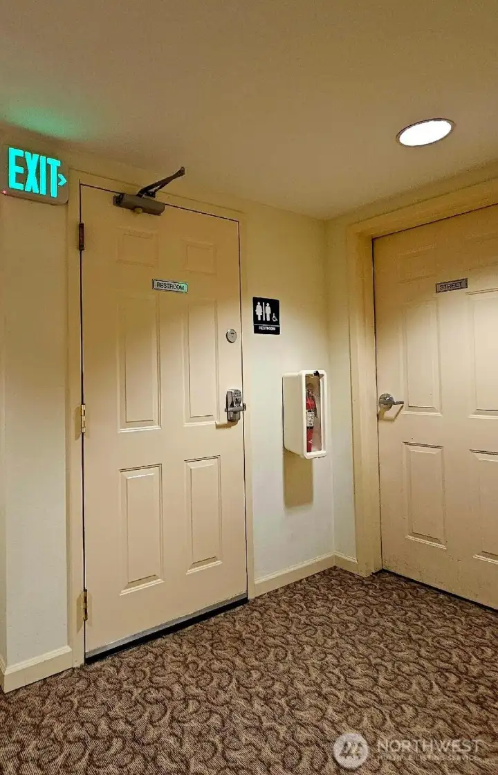 Shared bathroom with other commercial unit.