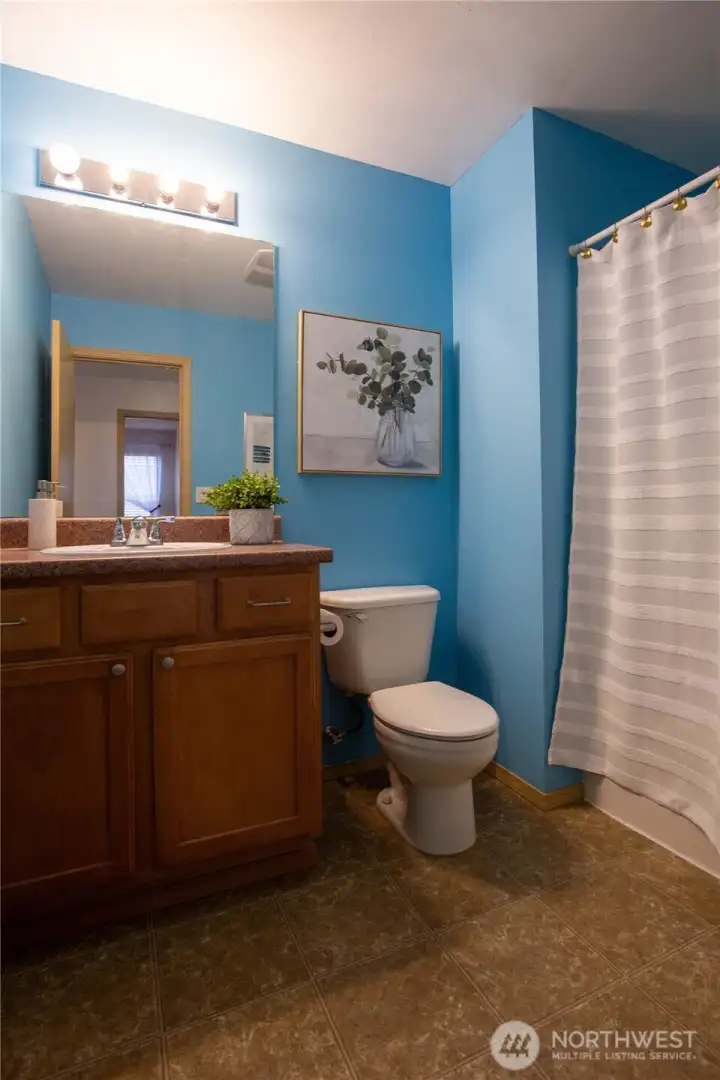 Upstairs full bathroom is near bedroom 3 & 4 upstairs.