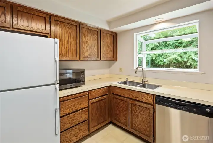 Kitchen has Garden Window