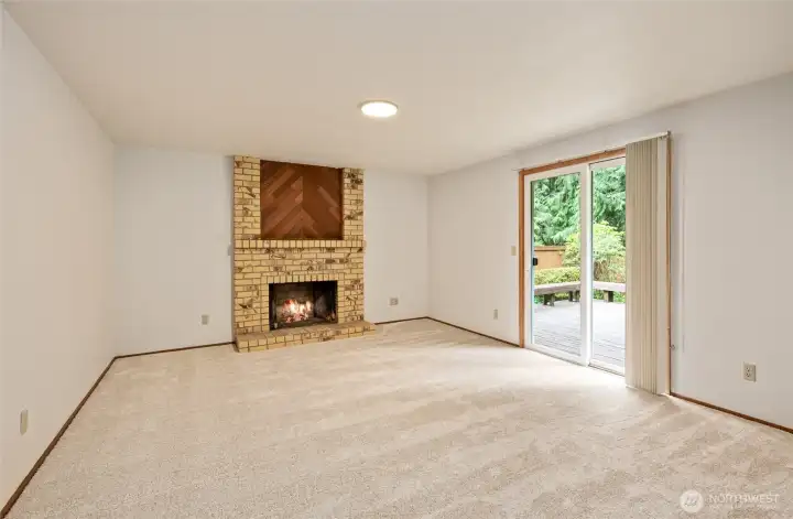 Family Room has Wood-burning Fireplace
