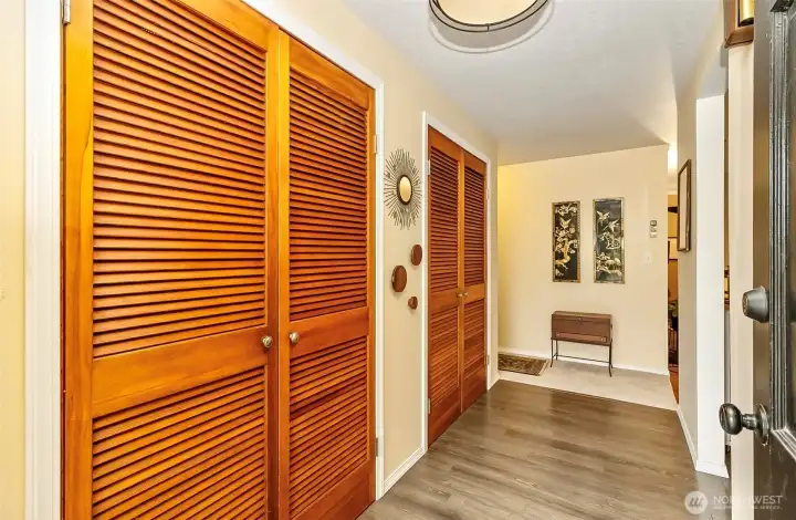 Coming in the front door hallway with a fantastic amount of space and huge closets Coming in the front door hallway with a fantastic amount of space and huge closets