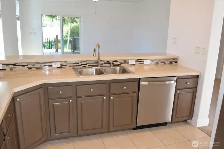 Looking into Family Room and Back Deck - Open Floor Plan