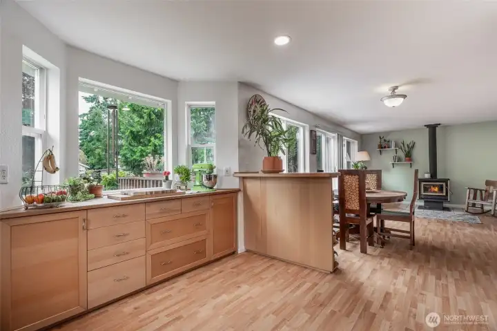 Open to the family room