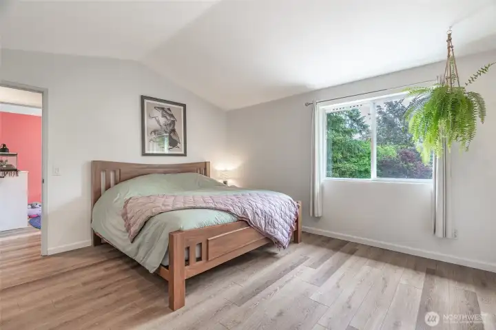 Primary Bedroom with Cathedral Ceilings