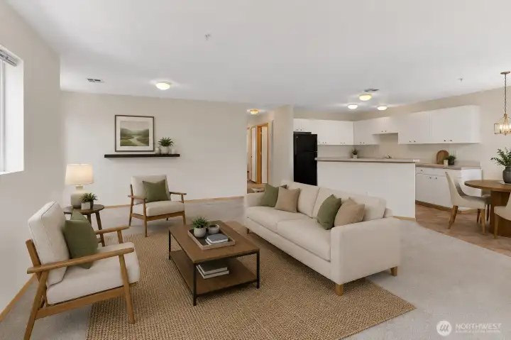 Generously sized living room designed for comfortable everyday living. *Virtually staged* Generously sized living room designed for comfortable everyday living. *Virtually staged*