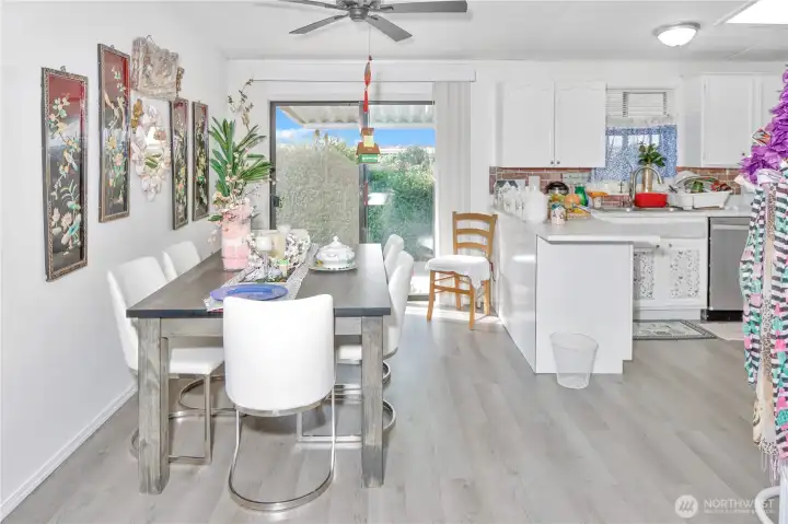 Dining Room with Slider Door Dining Room with Slider Door