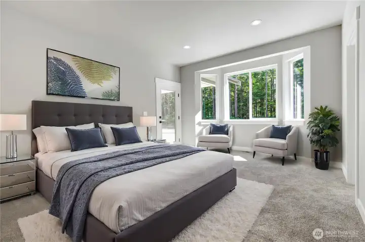 at the end of the hall waits your perfect primary suit. fully equippped and facing south towards the backyard