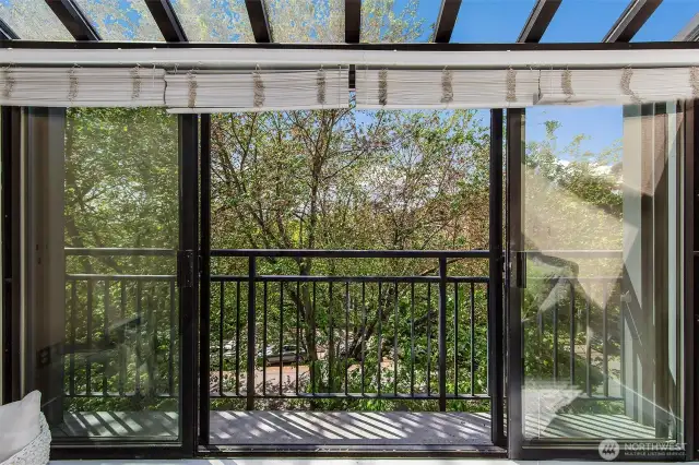 Double Sliding doors let's the outdoors in.