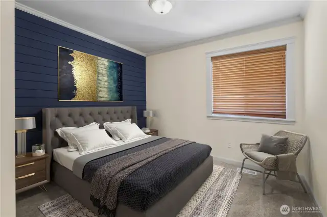 Virtual staging for additional upstairs bedroom.