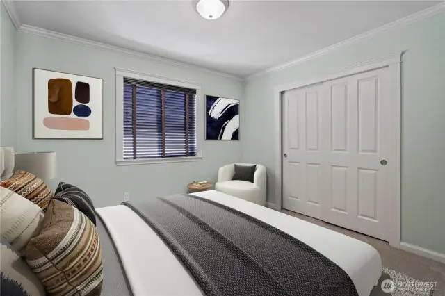 Virtual staging for additional upstairs bedroom.