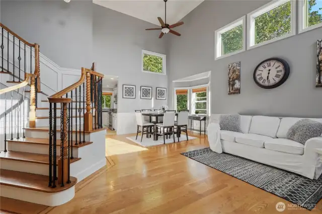 Soaring ceilings upon entering offering bright natural light.