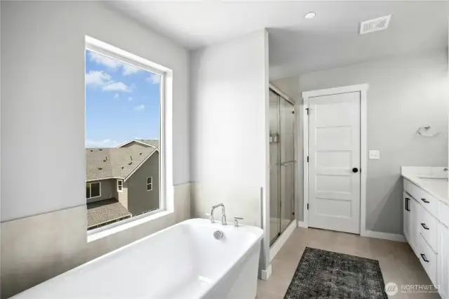 free standing tub in primary