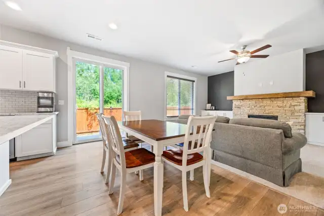 Dining room space with slider door to fully fenced rear yard!