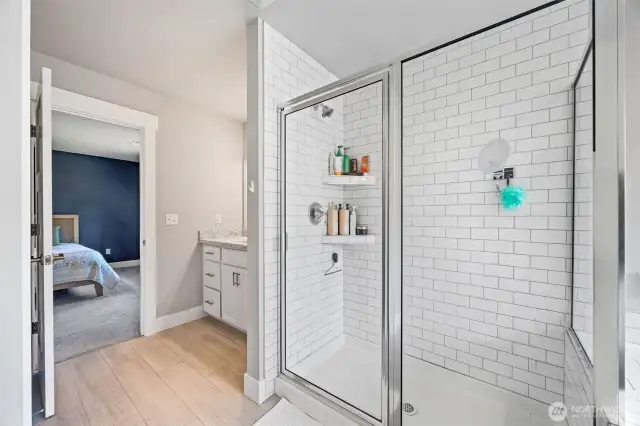Glass shower in primary bath
