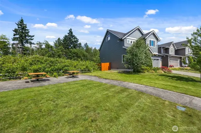 Picnic area next to home means no neighbor on that side.