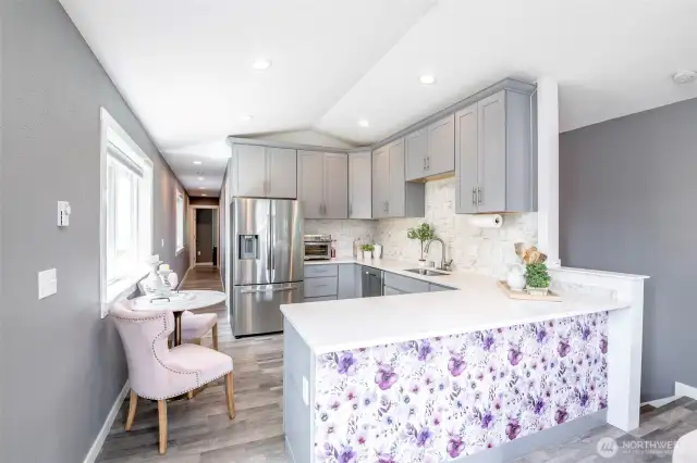 Upper unit kitchen. Wired for an electric range.