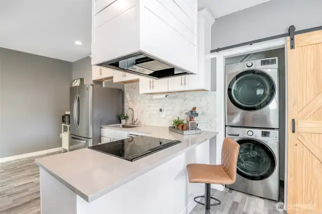 Full size washer and dryer included.