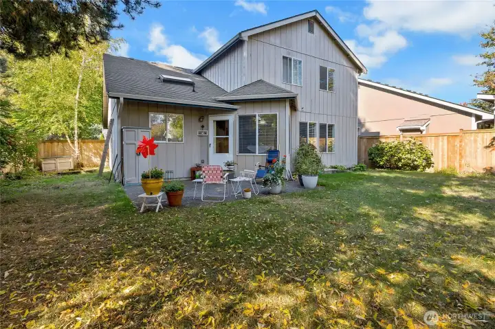 The backyard provides plenty of room for a garden, bbq, or?