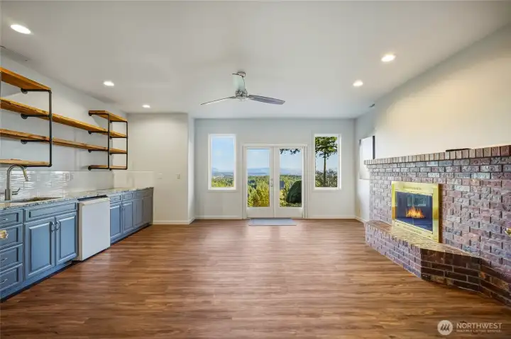 Lower Level w/ 3rd Fireplace, Kitchenette and Separate Entrance w/ Patio~