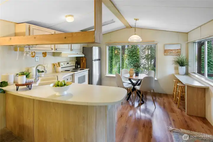 view of the Kitchen from the living room.