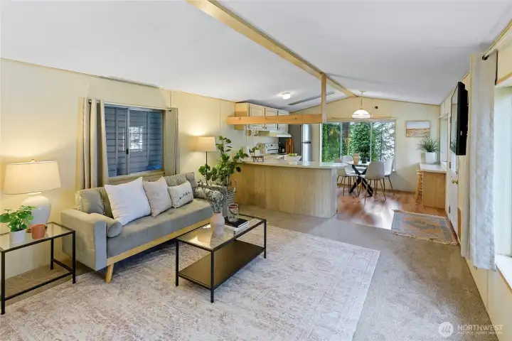 Living room looking to the Kitchen.
