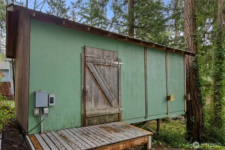 Large shed area at the end of the Carport.  Has electricity.
