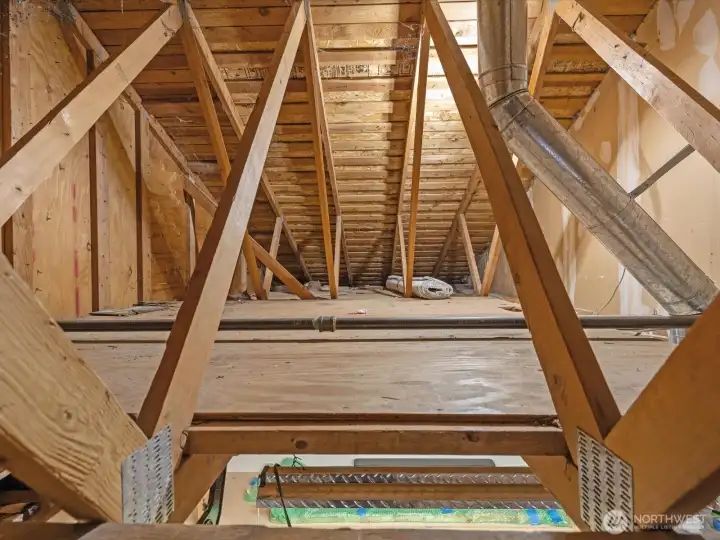 Garage attic storage area