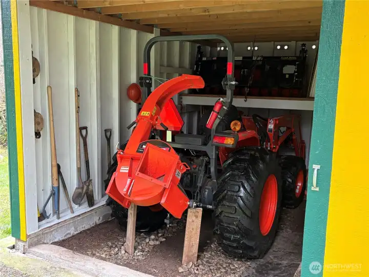 View inside tractor/equipment outbuilding