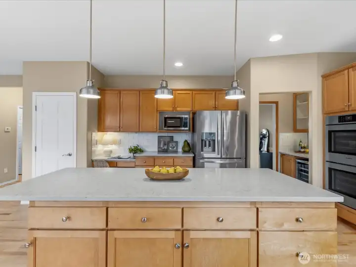 Lots of storage and counter space, including walk-in pantry.