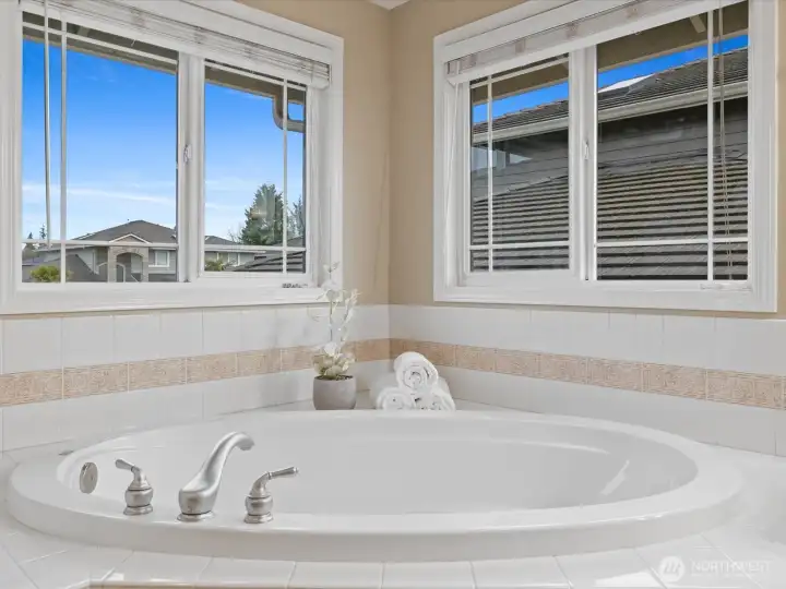 Relaxing garden tub to unwind in.
