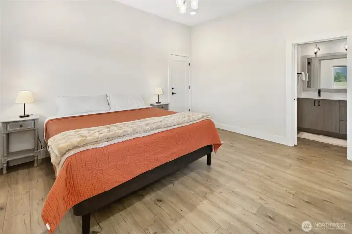 Primary ensuite featuring a private 3/4 bath.