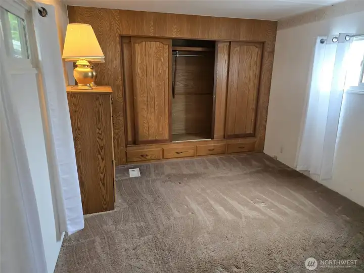 Bedroom with built in closet.