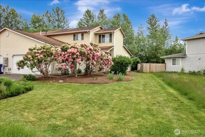 Larger front yard on corner lot