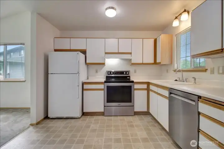 Lots counter space and cabinets
