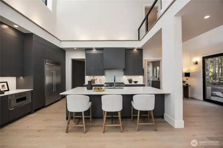 Kitchen with spacious island for additional dining space