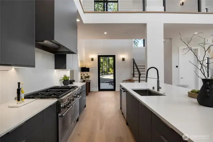 48 inch Thermador Range oven and Bellmont cabinetry