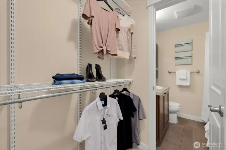 There are 2 closets in the primary. The closet you see here and another on the opposite side There are 2 closets in the primary. The closet you see here and another on the opposite side