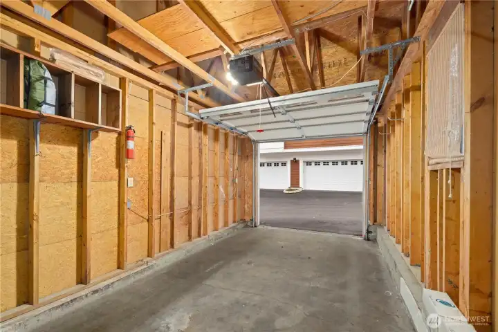 The garage ceiling height is tall. Lots of room for storage. The garage ceiling height is tall. Lots of room for storage.