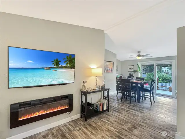 Electric Fireplace provides ambiance and warmth