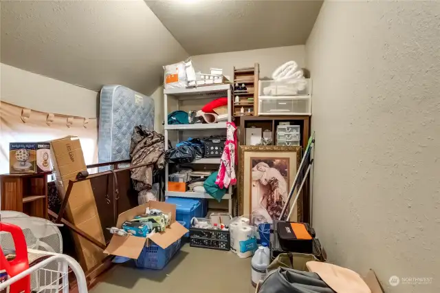 This is the storage area off of the kitchen in Unit B. It was used for the cleaning staff as this was an Executive Rental. It has a private entrance, so it could be locked off.