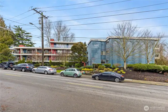 View from Taylor Ave N with street parking for guests