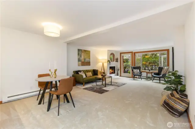 New carpet, Baseboard heating, inviting space